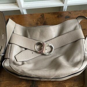 Tory Burch Taupe Leather Shoulder Bag